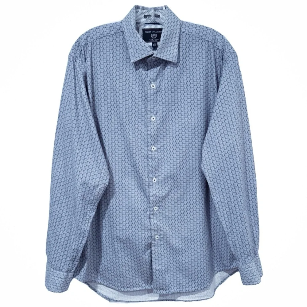 Report Collection Modern Fit Geo Print Button Front Shirt - Picture 8 of 8